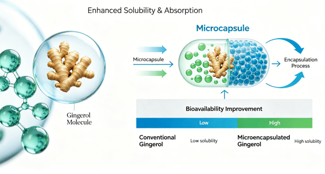 Fully Water-Soluble Gingerol: How Microencapsulation Redefines Bioavailability